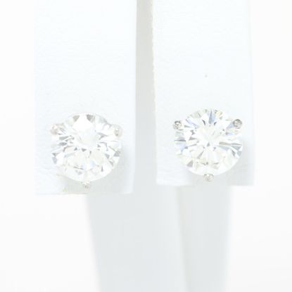 Picture of Platinum Diamond Solitaire Earrings