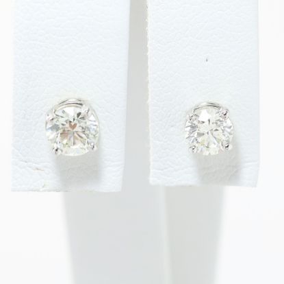 Picture of 14k White Gold Solitaire Earring Studs