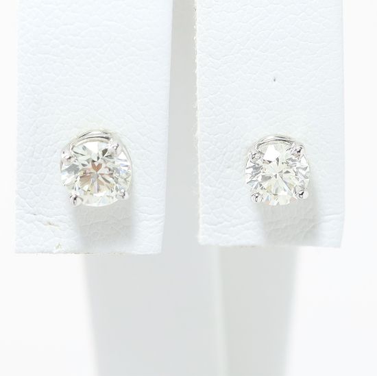 Picture of 14k White Gold Solitaire Earring Studs