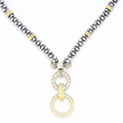 Picture of Sterling Silver & 18k Yellow Gold Diamond Necklace