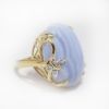 Picture of 14k Yellow Gold Oval Blue Lace Agate & Diamond Ring