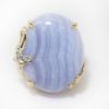 Picture of 14k Yellow Gold Oval Blue Lace Agate & Diamond Ring