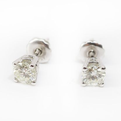 Picture of 14k White Gold Solitaire Studs