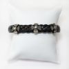 Picture of AXION Sterling Silver Black Braided Leather Bracelet with Crosses Motif