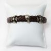 Picture of AXION Sterling Silver Brown Braided Leather Bracelet with Crosses and Skull Motif