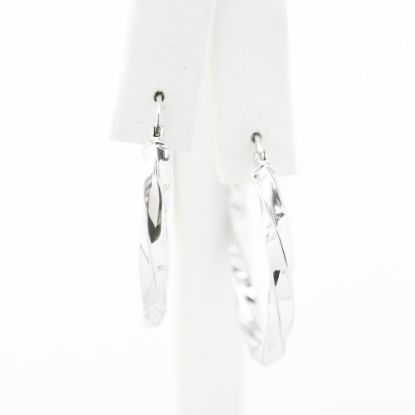 Picture of 14k White Gold Twisted Hoop Earrings