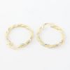 Picture of 14k Two Tone Gold Twisted Hoop Earrings