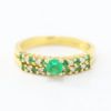 Picture of 18k Yellow Gold Emerald & Diamond Bridal Set