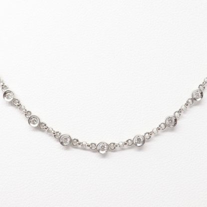 Picture of 18k White Gold Diamond Stations Necklace