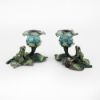 Picture of Pair of Crystal Encrusted Frog Candlesticks