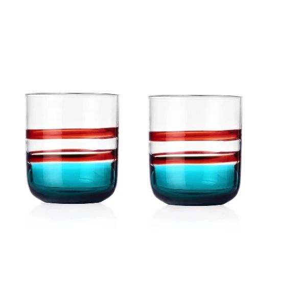 Picture of Pair of Tumblers, Bordeaux & Light Turquoise