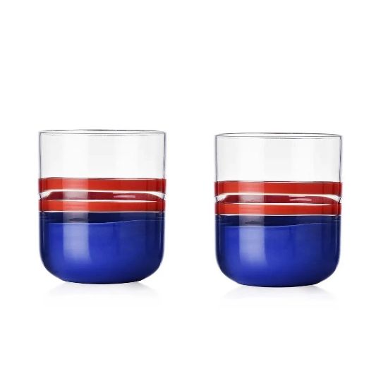 Picture of Pair of Tumblers, Red & Light Blue