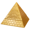 Picture of 2023 Barbados: Eye of Providence 5 Oz. Silver & 24k Gold Plated Pyramid Coin