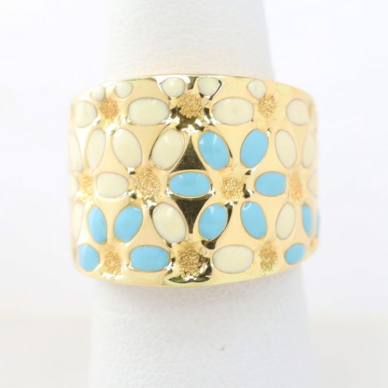 Picture of 18k Yellow Gold Enamel Ring