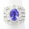 Picture of LeVian 18k White Gold Oval Cut Tanzanite & Diamond Ring