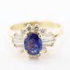 Picture of 14k Yellow Gold Oval Sapphire & Diamond Halo Ring