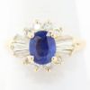 Picture of 14k Yellow Gold Oval Sapphire & Diamond Halo Ring