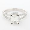 Picture of 18k White Gold Emerald Cut Diamond Ring