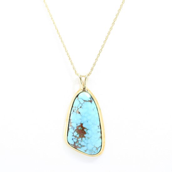 Picture of 14k Yellow Gold Turquoise Pendant