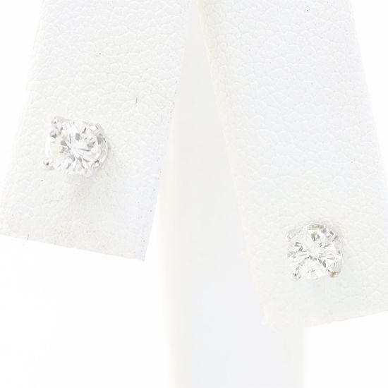 Picture of 14k White Gold Solitaire Earring Studs
