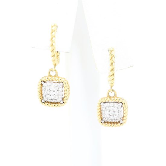 Picture of 18k Two Tone Gold Diamond Earrings