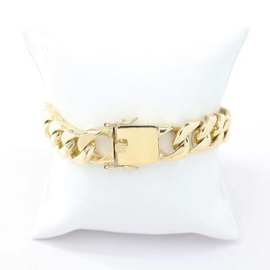 Picture of 14k Yellow Gold Cuban Link Chain Bracelet