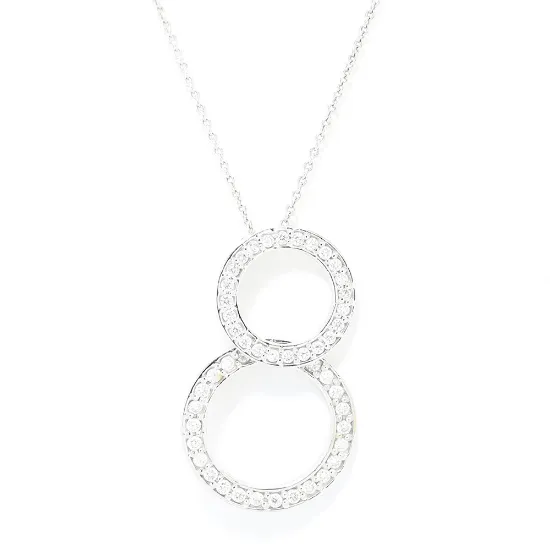 Picture of 18k White Gold Diamond Two-Circle Pendant