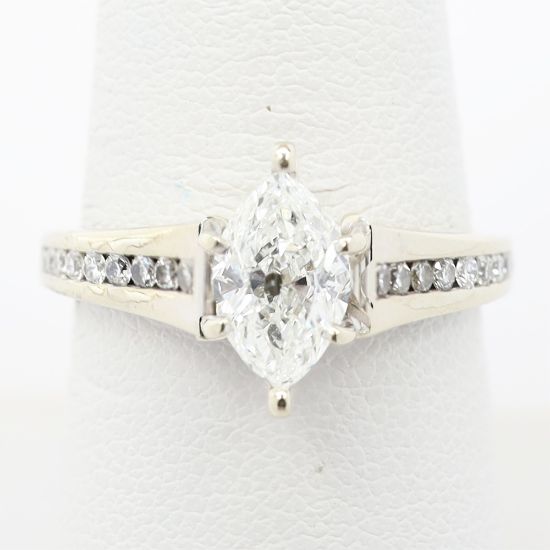 Picture of 14k White Gold Brilliant Marquise Cut Diamond Ring