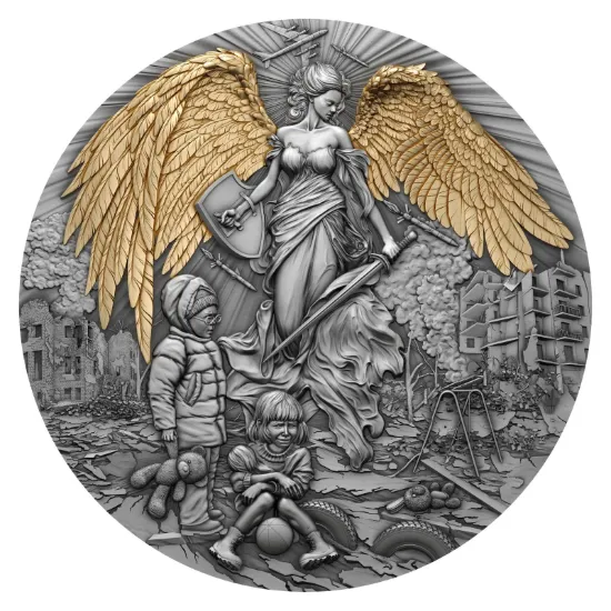 Picture of 2023 Guardian Angel 2 Oz. Silver Antiqued Coin