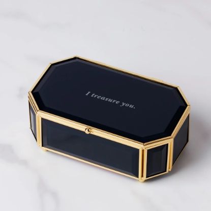 Picture of 'I Treasure You' Black Jewelry Box