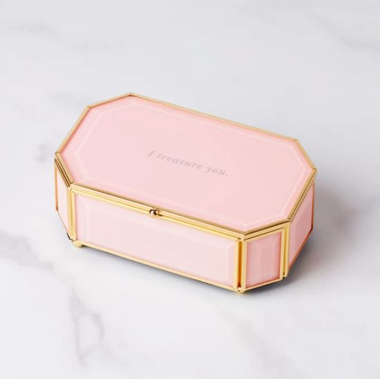 Picture of 'I Treasure You' Pink Jewelry Box