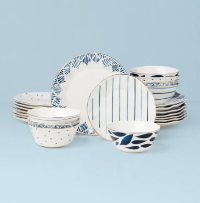 Picture of New 24-Piece Dinnerware Set, Ikat