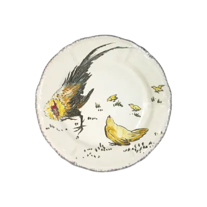 Picture of Dessert Plate 'Rooster & Hen'