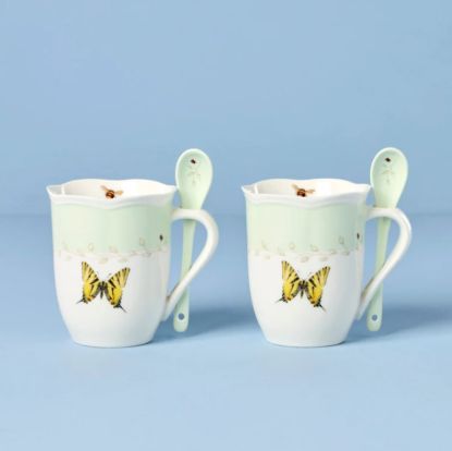 Picture of New Pair of Green Mugs with Spoons