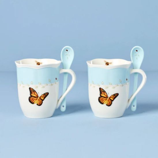 Picture of New Pair of Blue Mugs with Spoons