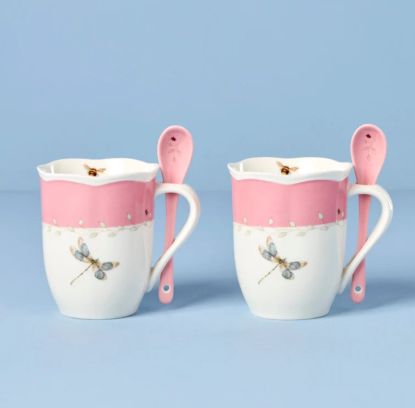 Picture of New Pair of Pink Mugs with Spoons