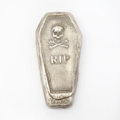 Picture of Coffin "RIP" With Skull and Bones (1.5 Ozt)