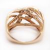 Picture of 14k Rose Gold Chocolate & White Diamond Crossover Ring