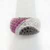 Picture of 18k White Gold Pavé Set Diamond & Ruby Ring