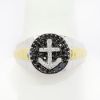 Picture of 14k Two Tone Gold Black & White Diamond Anchor Ring