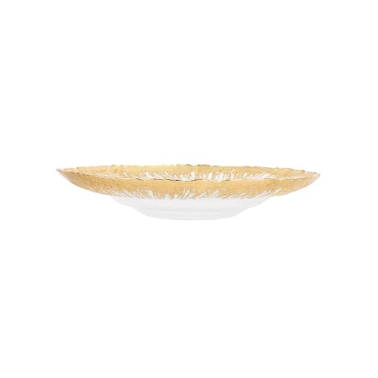 Picture of 'Rufolo Glass' Gold Brushstroke Medium Shallow Bowl