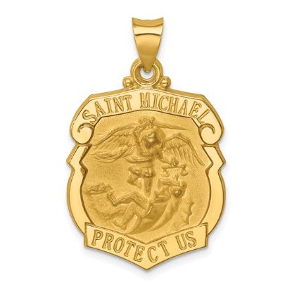 Picture of 14k Yellow Gold Medal Badge of St. Michael Pendant