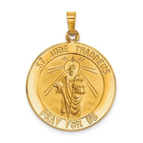 Picture of 14k Yellow Gold Round St. Jude Thaddeus Medal Pendant