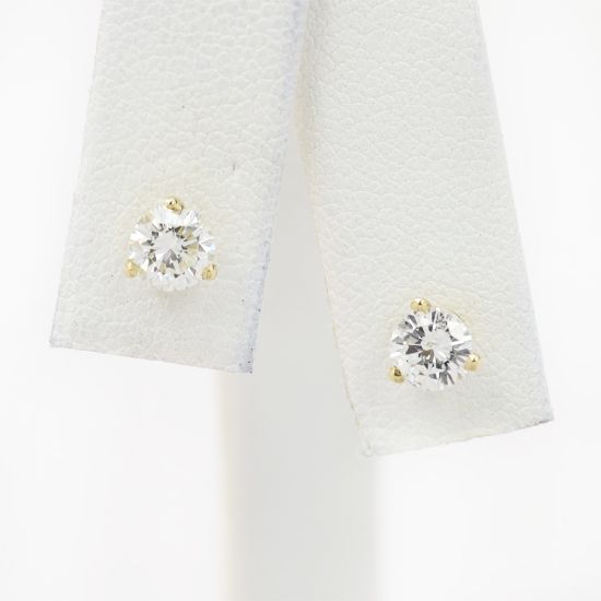 Picture of 14k Yellow Gold Diamond Solitaire Studs