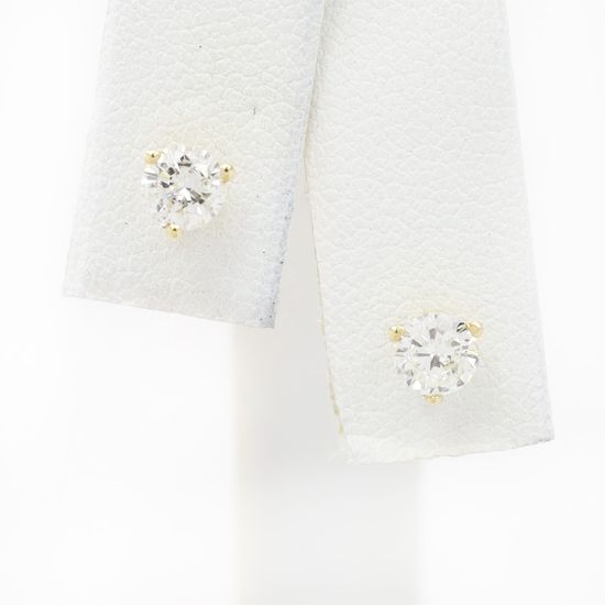 Picture of 14k Yellow Gold Diamond Solitaire Stud Earrings