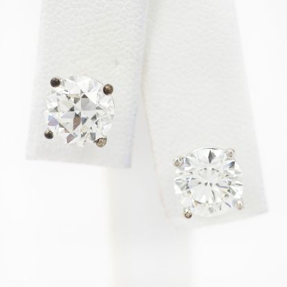 Picture of Platinum Diamond Solitaire Stud Earrings
