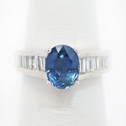 Picture of 14k White Gold Sapphire & Diamond Ring