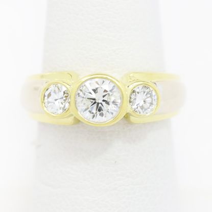 Picture of 18k Yellow Gold Bezel Set Diamond Ring