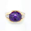 Picture of Platinum & 18k Yellow Gold Cabochon Amethyst, Tourmaline & Diamond Ring