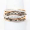 Picture of 14k Rose Gold Chocolate & White Diamond Multi Row Ring